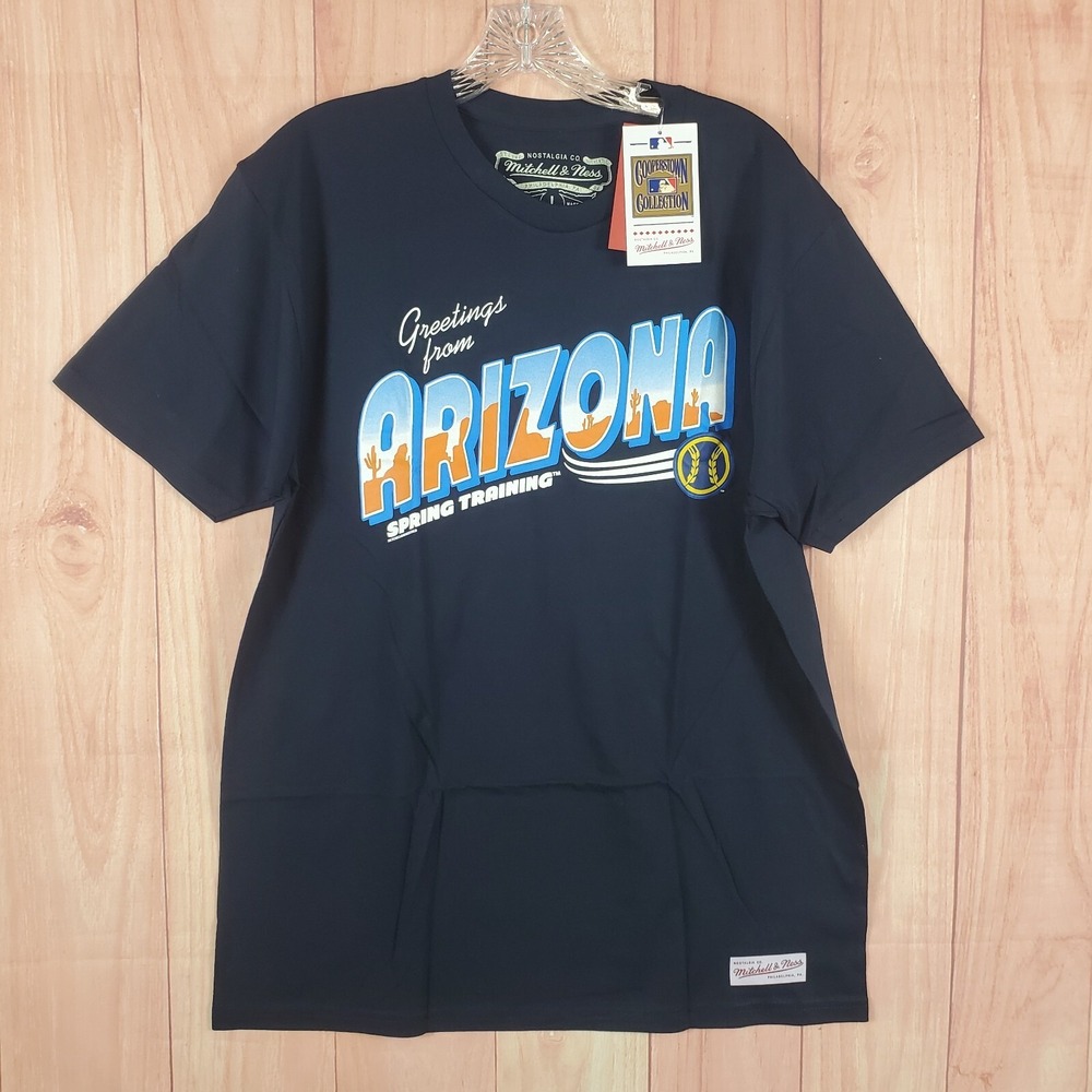 Mitchell & Ness Mens T-Shirt Large Navy Blue Cotton Pullover Milwaukee Brewers